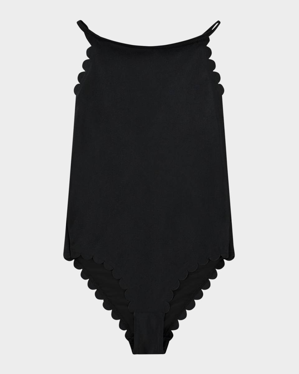 Girl's Noelle Scalloped One-Piece Swimsuit, Size 5-